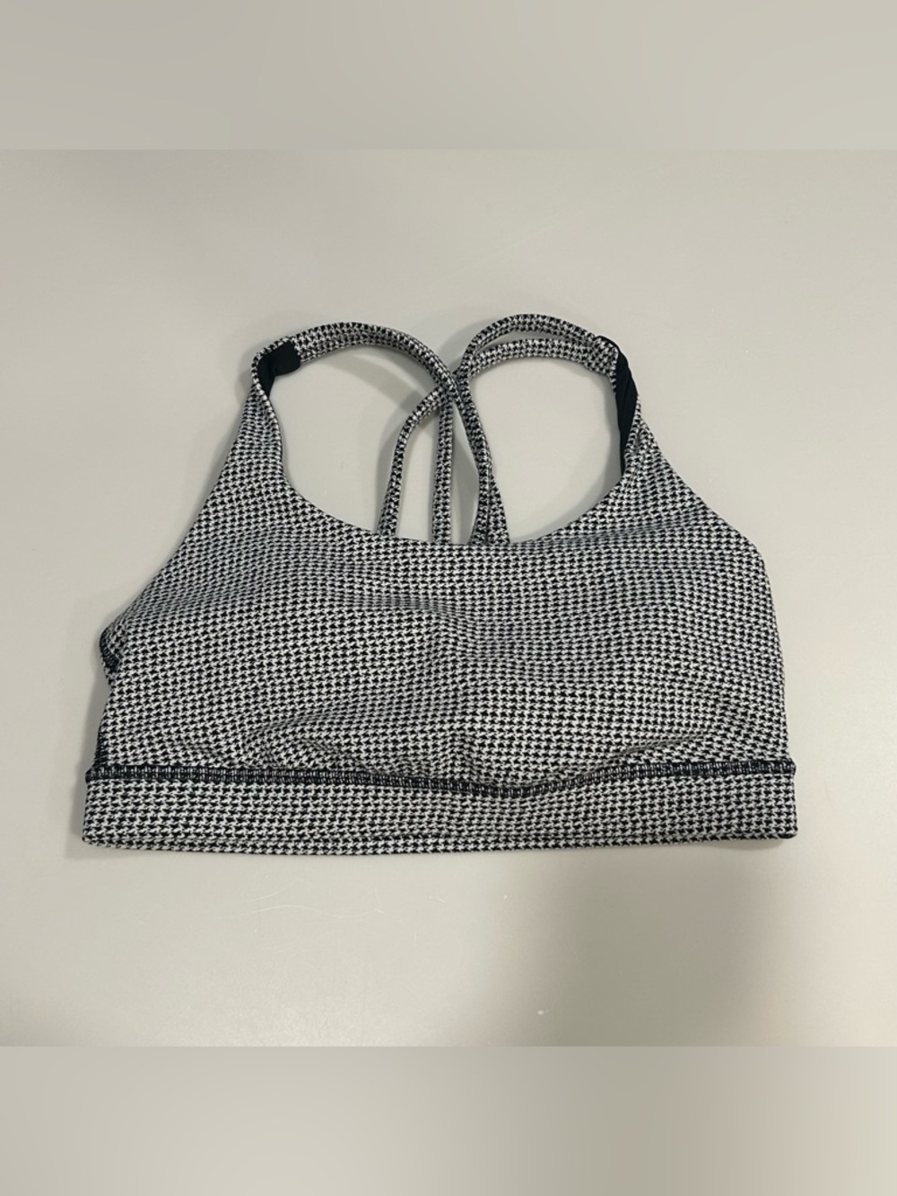 Lululemon Energy Bra Black and White Houndstooth Size 8